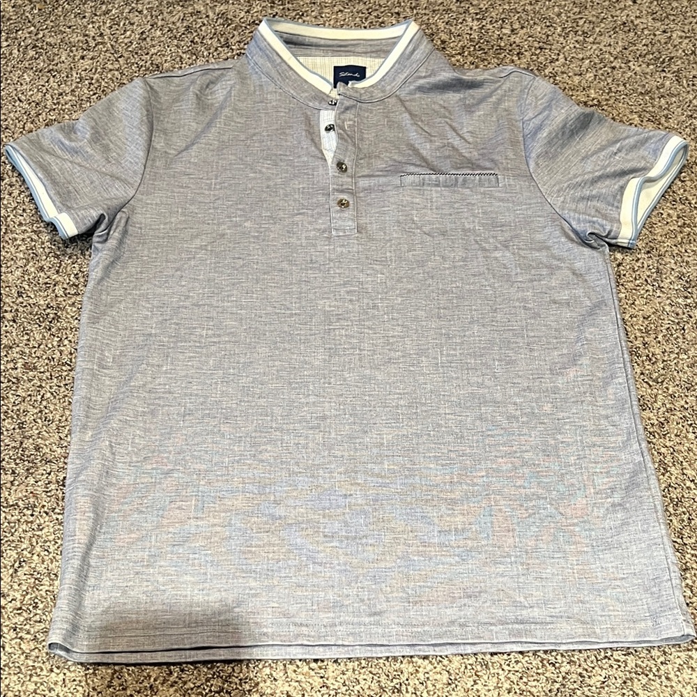 Stylish Gray Polo Shirt with White Accents